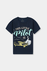 Boys Little Pilot Navy T-Shirt