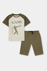 Boy Game Olive Pair With Shorts