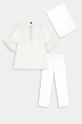 Girls 3-Piece White Sharara or Trouser Set