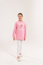 Girls Top Pink Flower With Lycra Cotton Tights