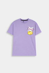"Smarty Cat" Pocket  Tee – Soft Lilac &  Sunshine Yellow  Tights