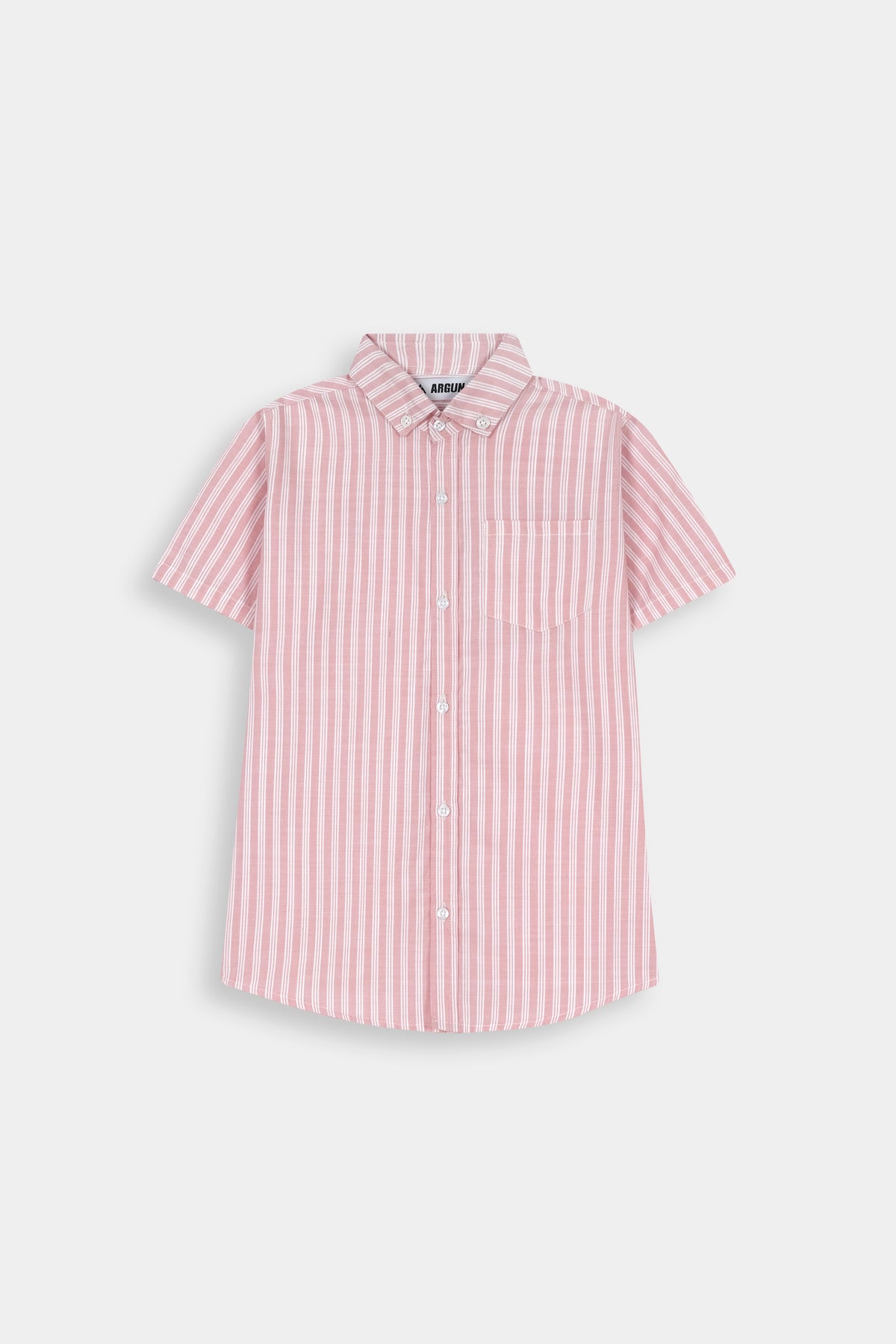 Blush Pink Strip  Smart Casual Shirt For Kids