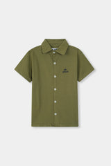 Boys Olive Casual  Shirt Half Sleeve