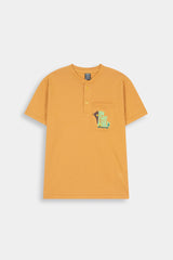 Boys' "In the Wild"  Bear Graphic Henley – Mustard Gold