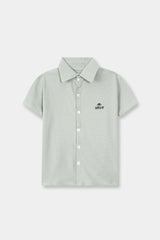 Boys Gray Casual  Shirt Half Sleeve