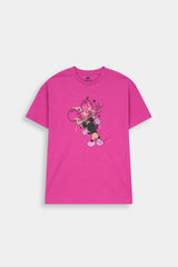 Girls' Mickey Mouse  "Artist" – Fuchsia  Pink Graphic Tee  With Black Tights
