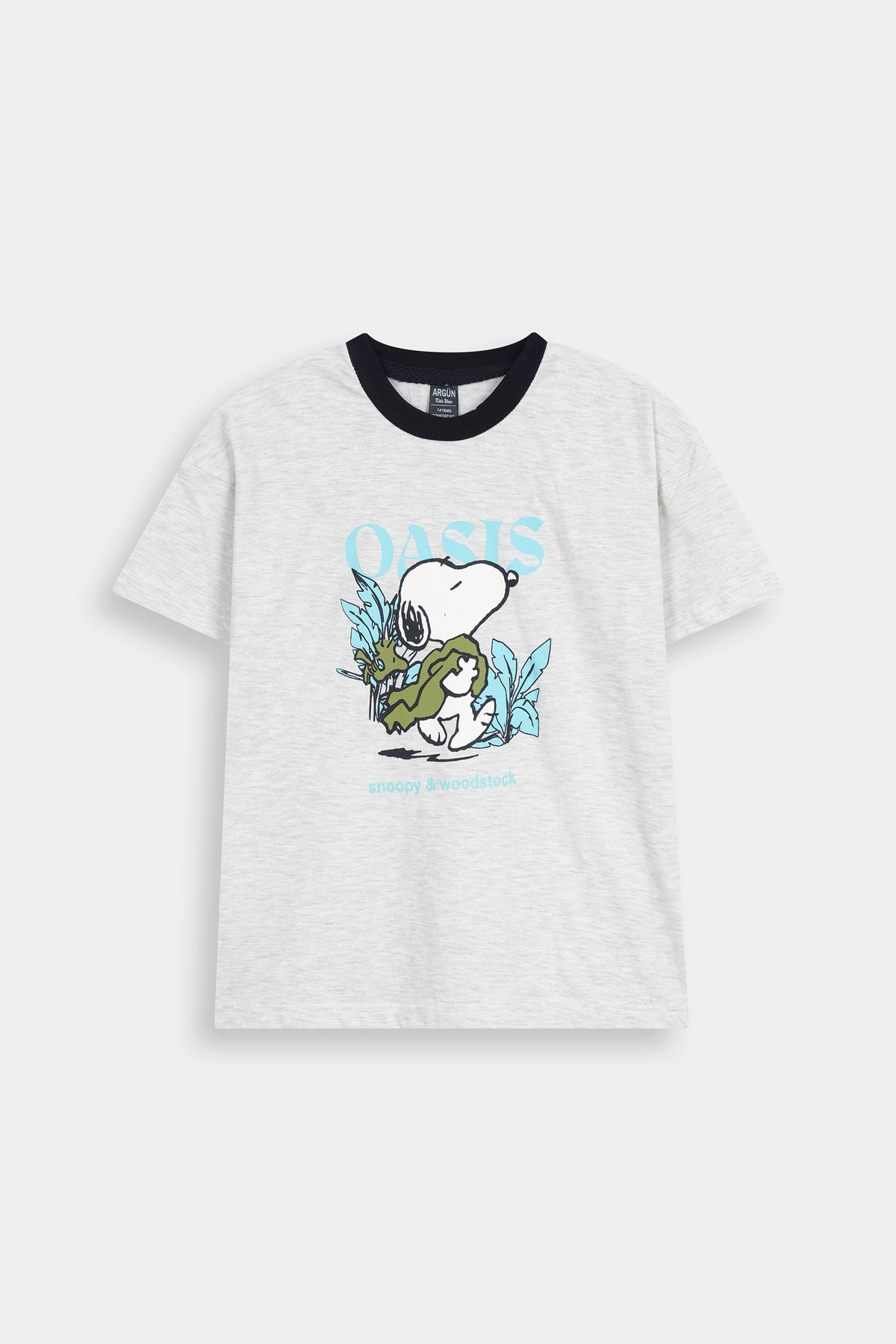 Kids' Heather Grey  Ringer Tee with  Snoopy Graphic