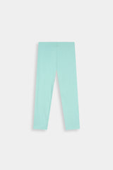 Aqua Blue Basic Legging For Girls