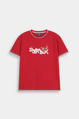 Boys' Red Graphic T Shirt and Grey Cargo  Shorts Set