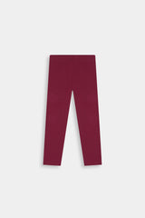 Deep Burgundy Basic Legging For Gilrs
