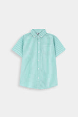 Aqua Stripe Smart  Casual Shirt For Kids