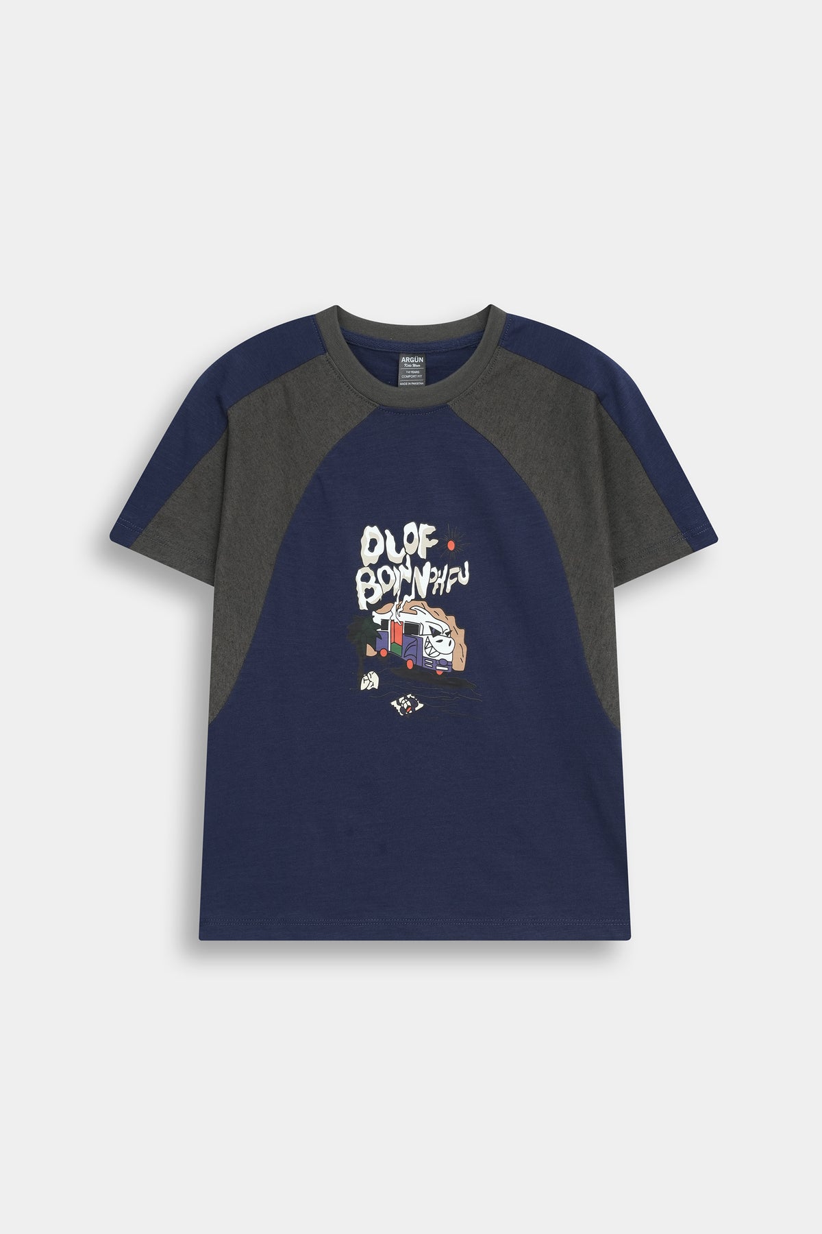 Turbo Panel Tee in Navy/Charcoal