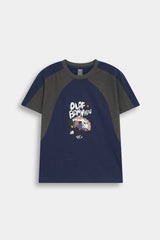 Turbo Panel Tee in Navy/Charcoal