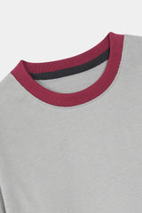 Girls Top Grey With  Maroon Cotton Trouser Pair