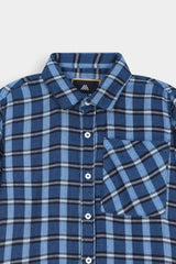 Classic Navy & Sky  Blue Check Casual  Shirt For Kids