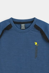 Kids’ "Stay Real"  Peeking Snoopy  Graphic T-Shirt - Blue