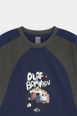Turbo Panel Tee in Navy/Charcoal