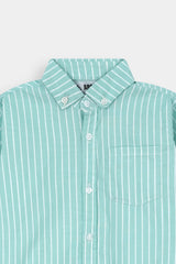 Aqua Stripe Smart  Casual Shirt For Kids