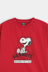 Peanuts "Snoopy  Guide to Life"  Graphic Tee - Bold  Red
