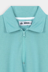 Girls Polo Color Turtle Printed Aqua  Track Suit