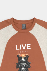 Little Rider Contrast Tee "Live to Ride" Graphic Raglan