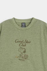 Boys' Heather Green  Tennis Club Cotton  Tee