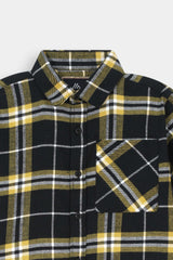 Classic Black Yellow  Check Casual Shirt For Kids