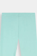 Girls "Sweet  Rainbow" Crew Tee – Candy Pink With  Sea Green Tights