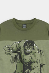 Marvel Hulk Smash Two-Piece Activewear Set - Olive Green