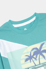 Boy T-Shirt Sea-Green Summer Bus
