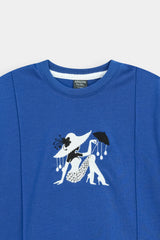 Kids’ Blue "Stylish  Lady" Graphic  Lounge Set