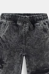 Kids 6 Pocket Baggy Stone Wash Denim Pent