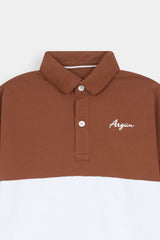 The Argun Signature  Color-Block Polo –  Brown/White