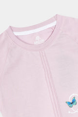 Girl Top Pink Butterfly  With Trouser Pair