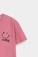 Kids' Rose Pink  Textured Knit Henley  Shirt