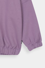 Girls Polo Color Palm Tree Printed Purple Track Suit