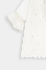 Girls 3-Piece White  Sharara or Trouser  Set