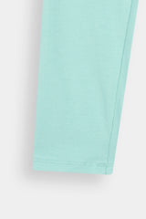 Aqua Blue Basic Legging For Girls