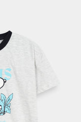 Kids' Heather Grey  Ringer Tee with  Snoopy Graphic