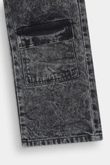 Kids 6 Pocket Baggy Stone Wash Denim Pent