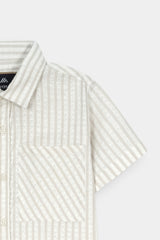 Off-White Stripe  Smart Casual Shirt For Kids