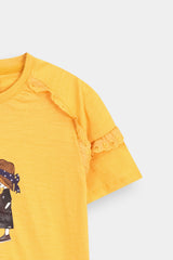 "Nice Day" Graphic  Tee with Eyelet  Sleeve Detail