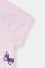 Girl Top Pink Butterfly  With Trouser Pair
