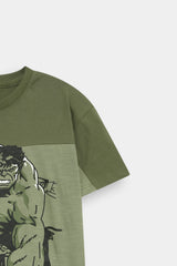 Marvel Hulk Smash Two-Piece Activewear Set - Olive Green
