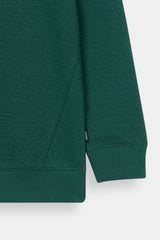 Kids Textured Quilted  Tracksuit -Green