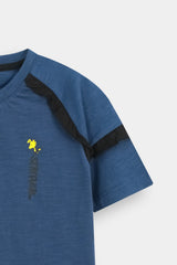 Kids’ "Stay Real"  Peeking Snoopy  Graphic T-Shirt - Blue