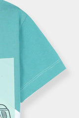 Boy T-Shirt Sea-Green Summer Bus