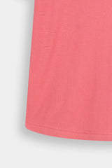 Kids' Rose Pink  Textured Henley Tee  and Matching Pants  Set