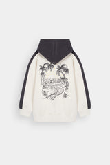 Zipper Charcaol Linen Off White Kids Fleece Tracksuit – 100% Premium Winter Fleece