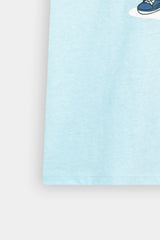 Light Blue Kids’  Athletic Lounge Set  with Bear Print